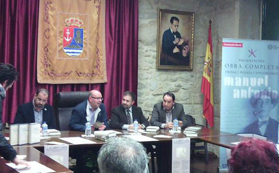 Henrique Monteagudo, Adolfo Muíños, Javier López e Xosé Luís Axeitos.