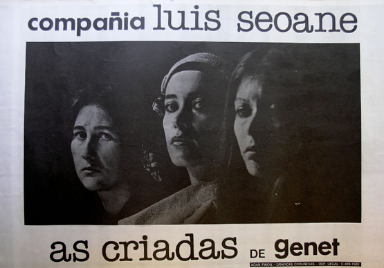 Cartel da obra As criadas, de Jean Genet